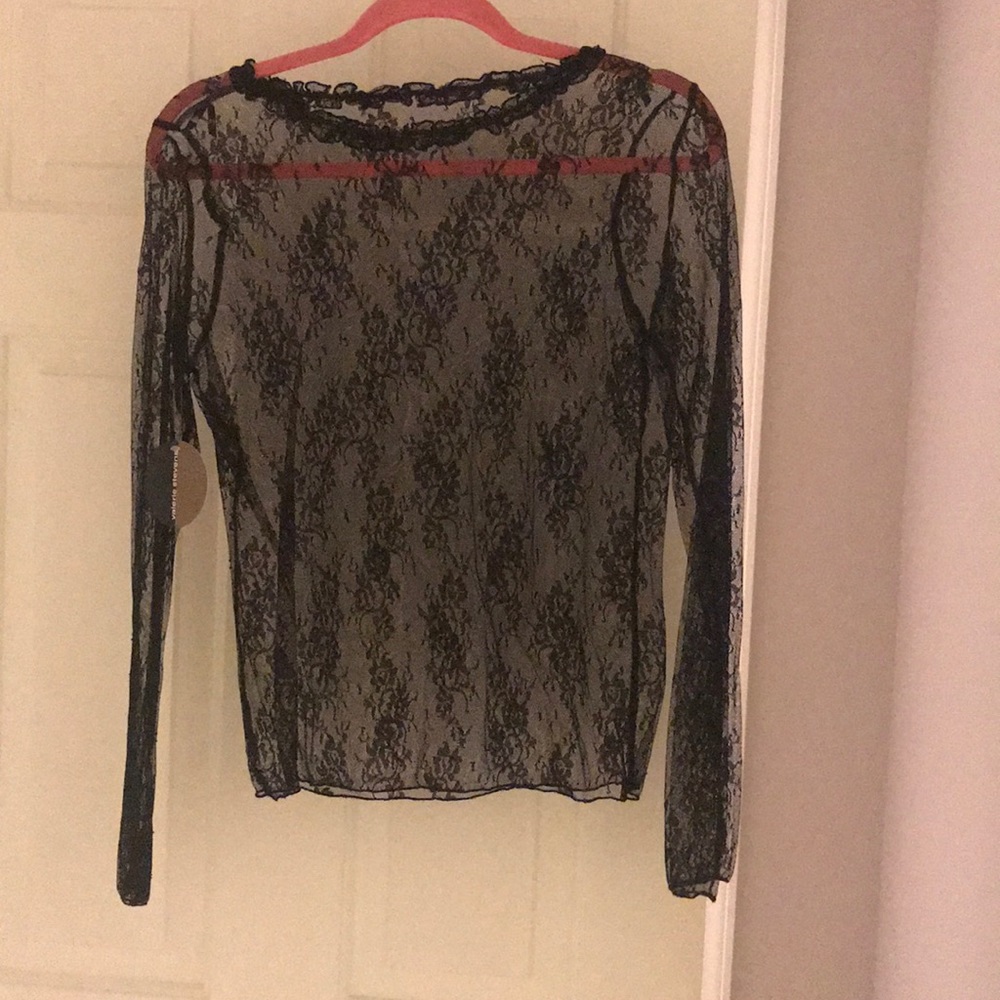 Sheer lace long sleeve top